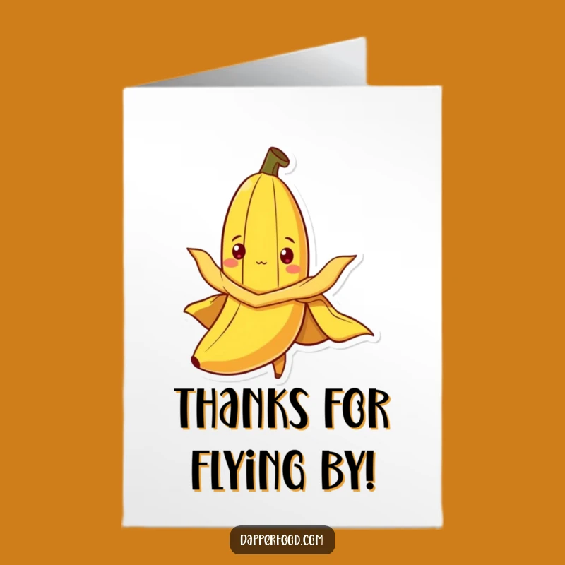 Free Printable Banana Cape Thank You Card: Funny Flying Character Gift