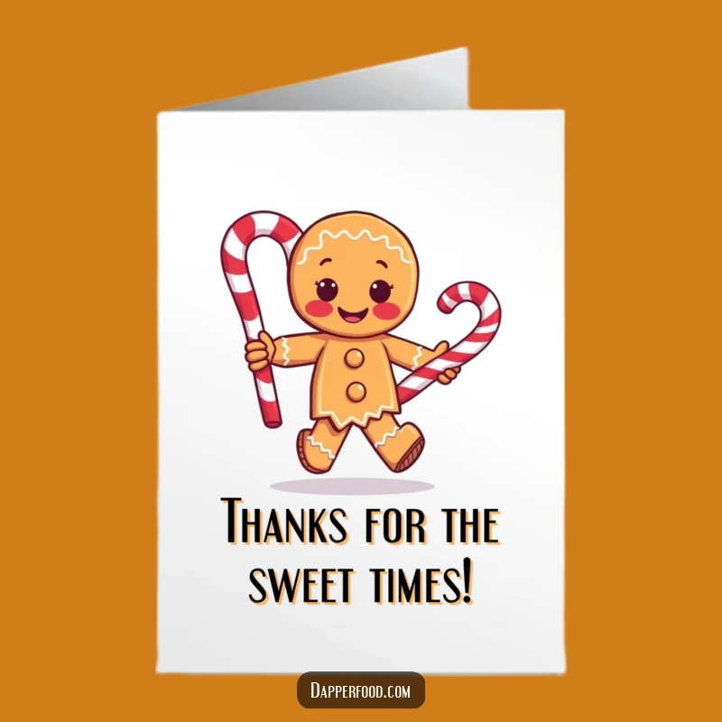 Free Printable Gingerbread Man Thank You Card: Funny Downloadable Gift for Sweet Gratitude