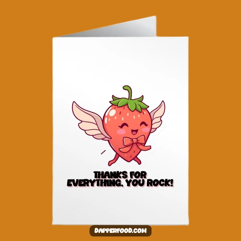 Free Printable Strawberry Thank You Card - Flying with Thanks Downloadable Sweetness
