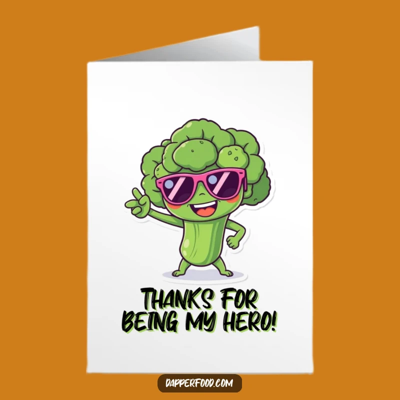 Free Printable Thank You Card: Broccoli Superhero, Hilarious Downloadable Gift of Thanks