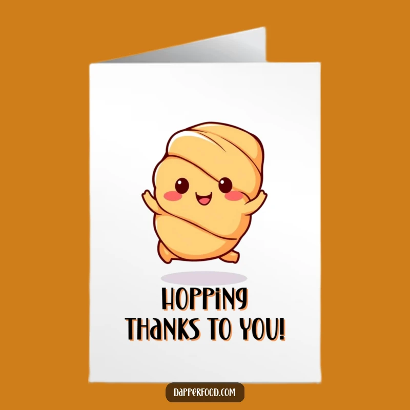 Free Printable Thank You Card: Hoppin' Kawaii Croissant