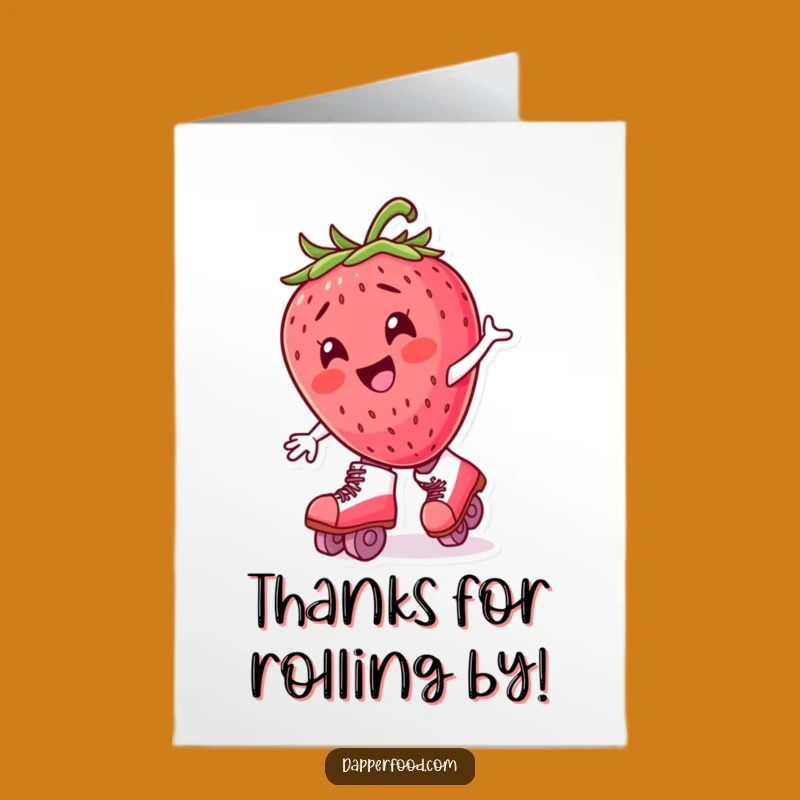 Free Printable Thank You Card: Strawberry Skater Wobbles Thanks Downloadable Gift