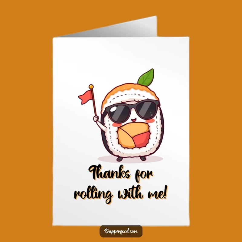 Free Printable Thank You Card: Sushi Roll Shades Waves Flag Downloadable