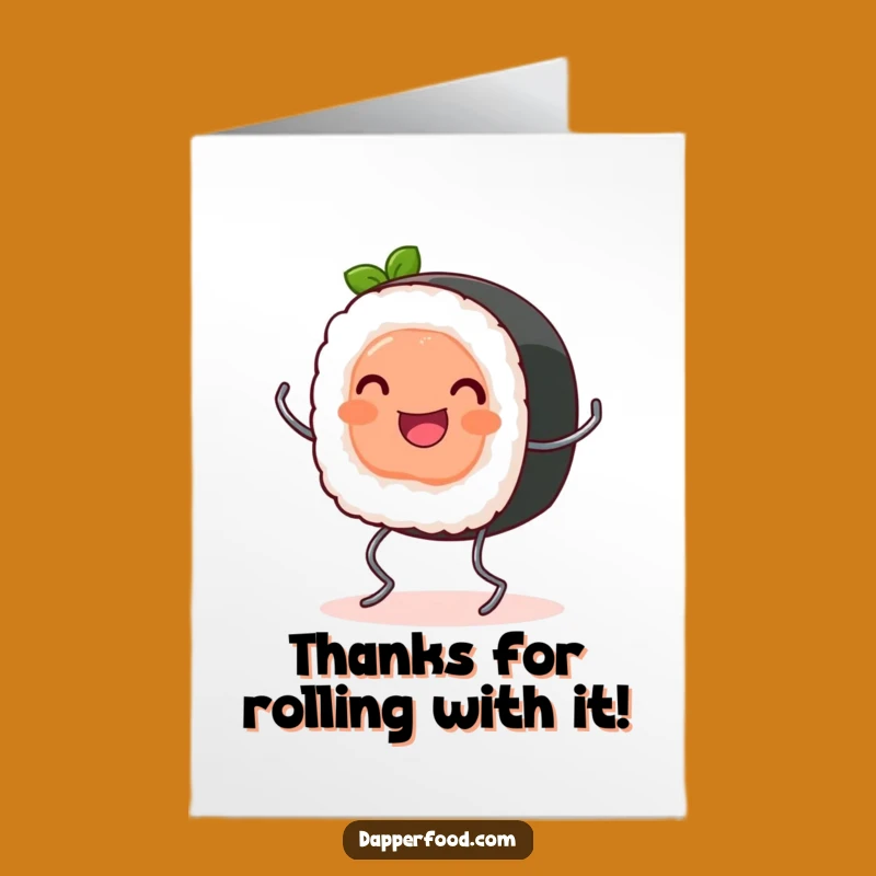 Free Printable Thank You Sushi Roll Bouncing Card - Funny Downloadable Thanks