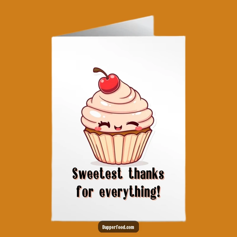 Free Printable Cheeky Cupcake Thank You Card: Winking Dessert Downloadable Funny Gift