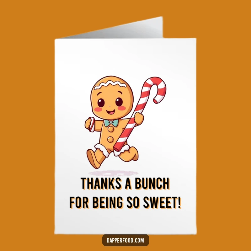 Hilarious Free Printable Gingerbread Thank You Card: Candy Cane Thanks - Print at Home!
