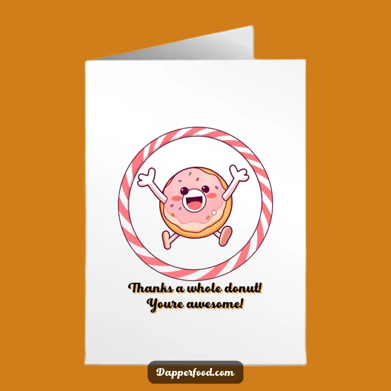 Free Printable Thank You Card: Funny Donut Hoops, Downloadable Gift
