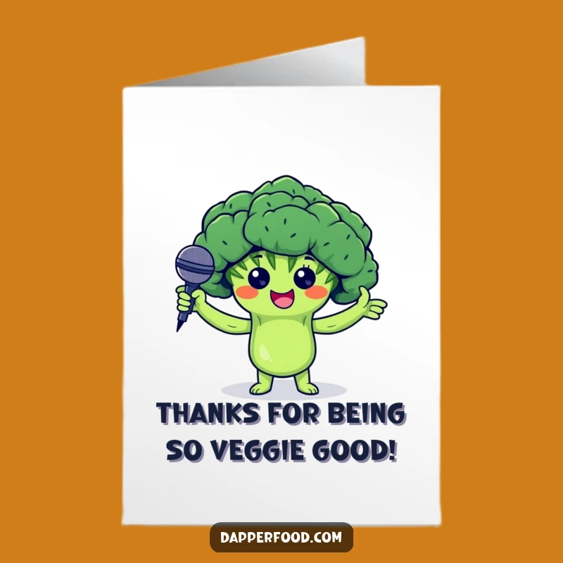 Free Printable Thank You Card: Broccoli's Heartfelt Talk, Downloadable Art
