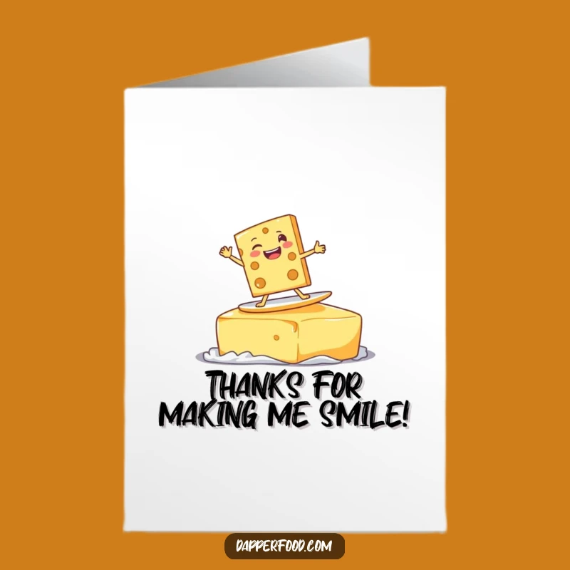 Free Printable Thank You Card: Surfing Cheese Pal, Hilarious Downloadable Gift of Gratitude