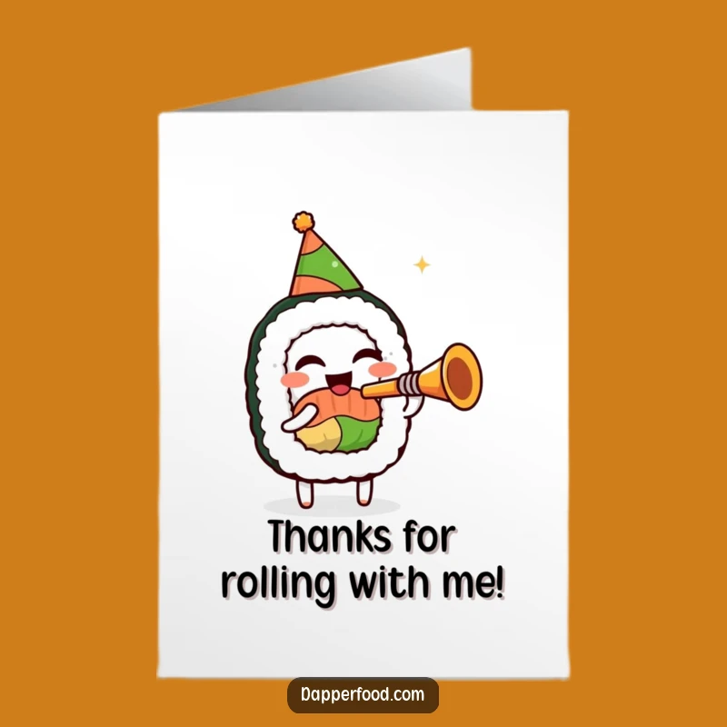 Free Printable Thank You Card: Sushi Trumpet Thanks Downloadable