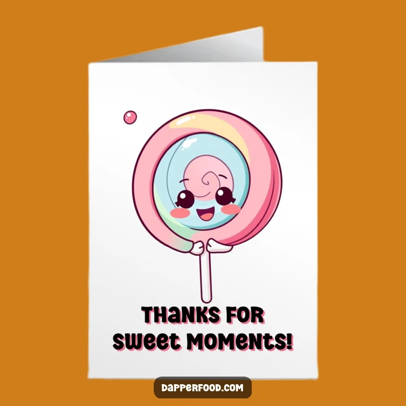 Free Printable Thank You Card: Gleeful Kawaii Lollipop Spin