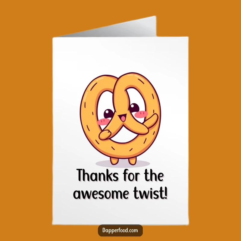Free Printable Thank You Card: Humorous Kawaii Pretzel Wiggle for Gratitude