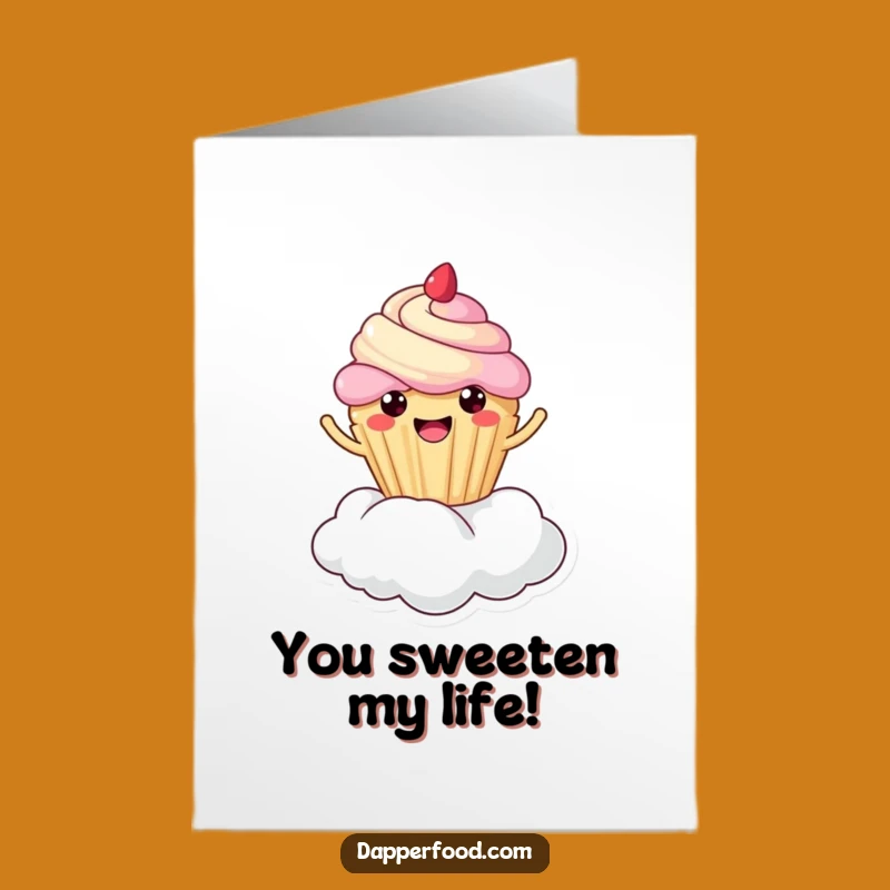 Free Printable Funny Cupcake Thank You Card: Kawaii Cloud Bouncer Gratitude Downloadable
