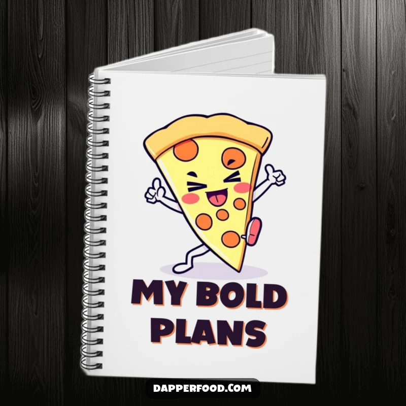 Funny Kawaii Pizza Kick Notebook: A determined character ready to kick, ideal for notes or strategy, a motivating funny gift.