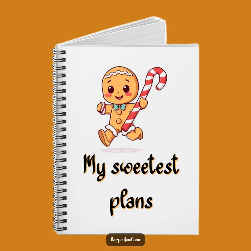Funny Gingerbread Man Candy Cane Notebook - Jot Down Holiday Ideas!