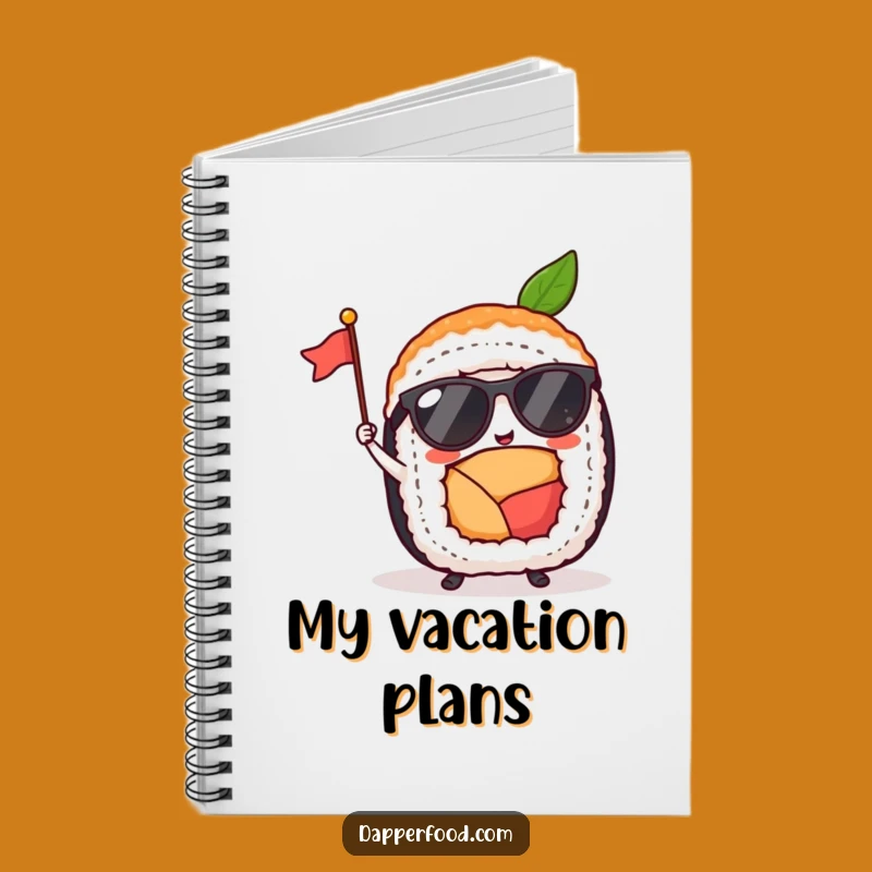 Funny Sushi Roll Sunglasses Flag Notebook: Jot Down Ideas with a Smile