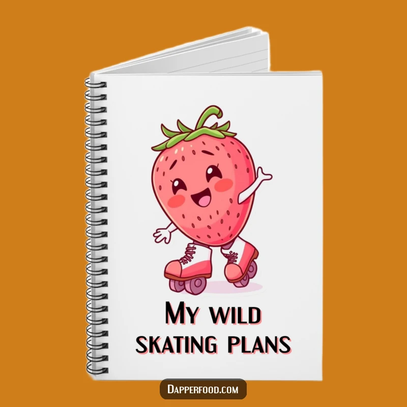 Funny Roller Skating Strawberry Notebook - Hilarious Journal for Creative Ideas