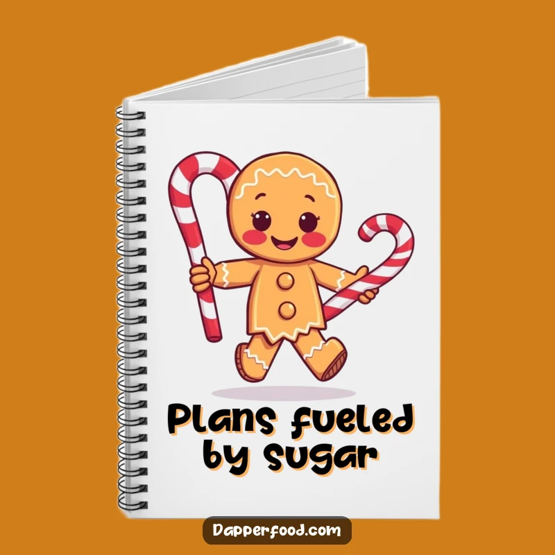 Funny Gingerbread Man Notebook - Candy Cane Ideas Journal Gift