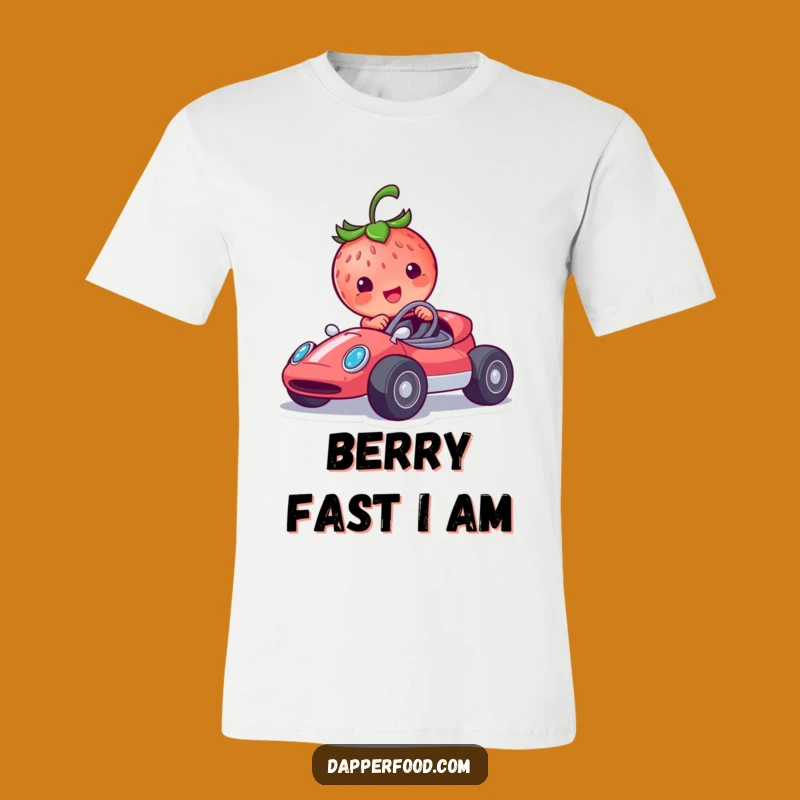 Funny Strawberry Racer T-Shirt: Wearable Speed & Hilarious Fruit Style