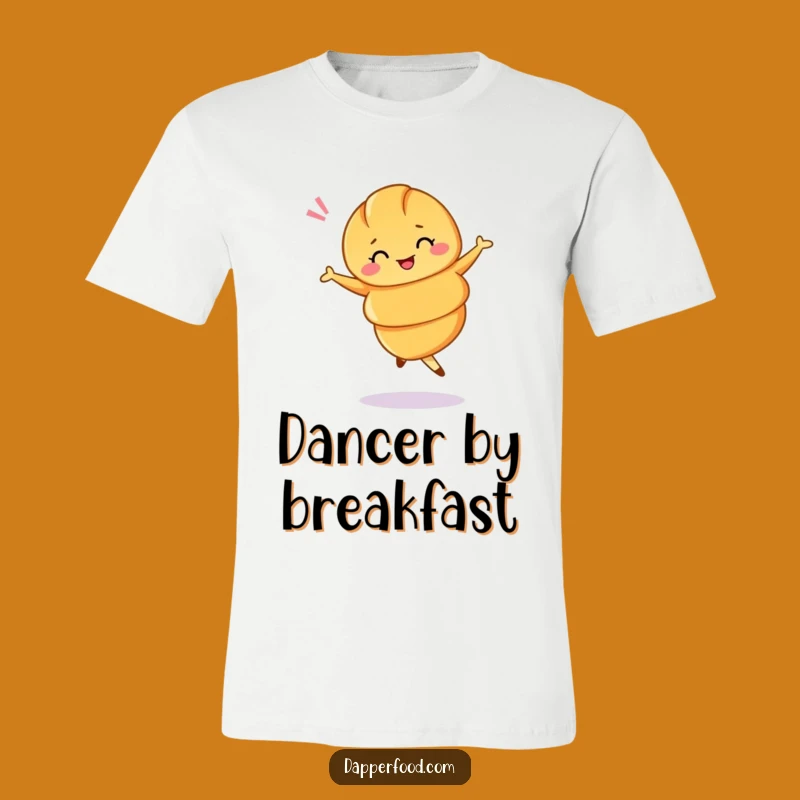 Funny Croissant Ballet Twirl T-Shirt - Wear Your Pastry Pirouette