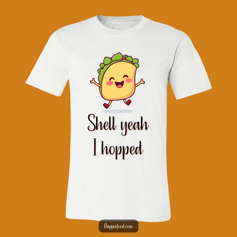 Funny Taco Joyful Hop T-Shirt: Wear Your Humor with This Cheerful Character!