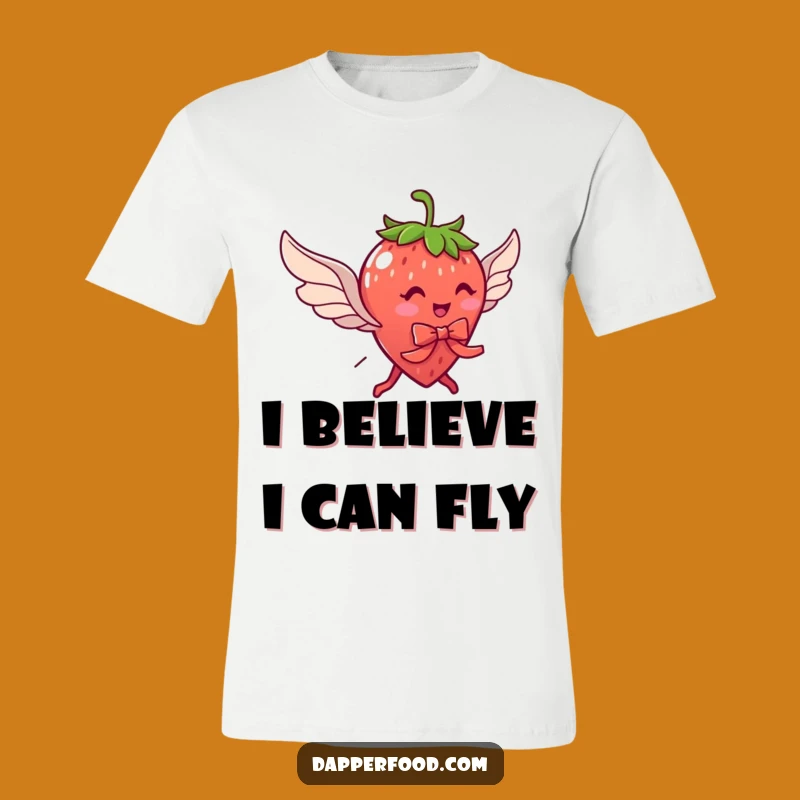 Funny Strawberry Wings T-Shirt - Chase Your Dreams Cartoon Tee!