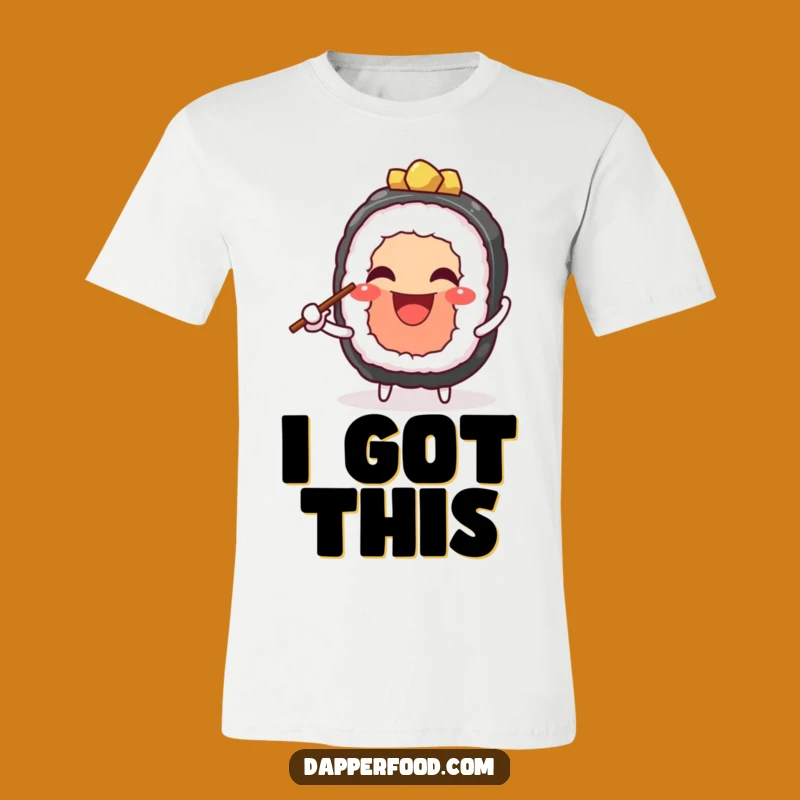 Funny Sushi Juggling T-Shirt - Cheerful Grin & Playful Foodie Apparel Gift