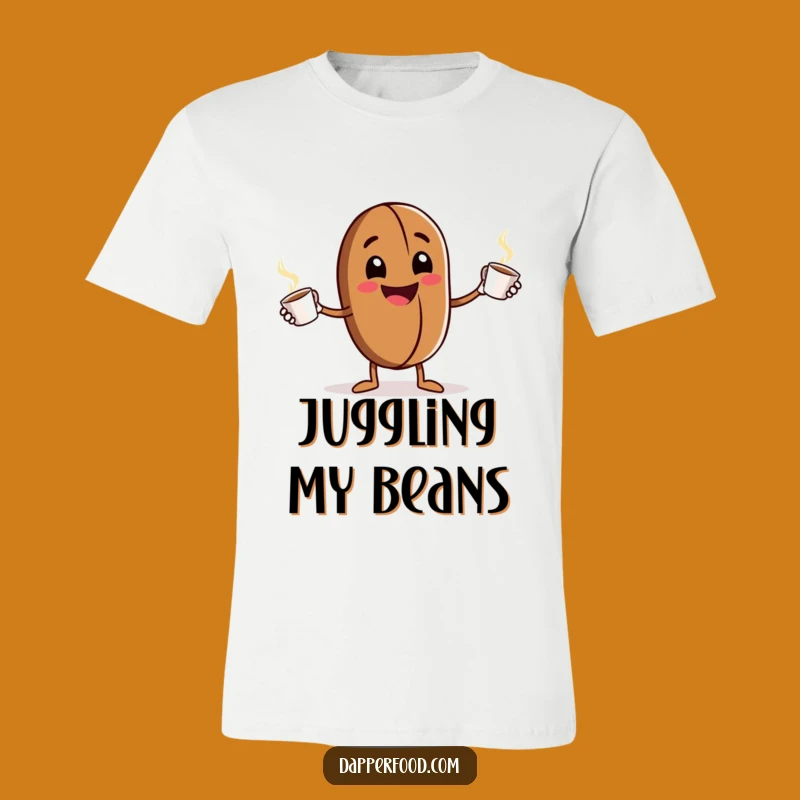 Funny Coffee Bean Juggling T-Shirt: Grinning Character Tee, Unique Funny Gift for Baristas