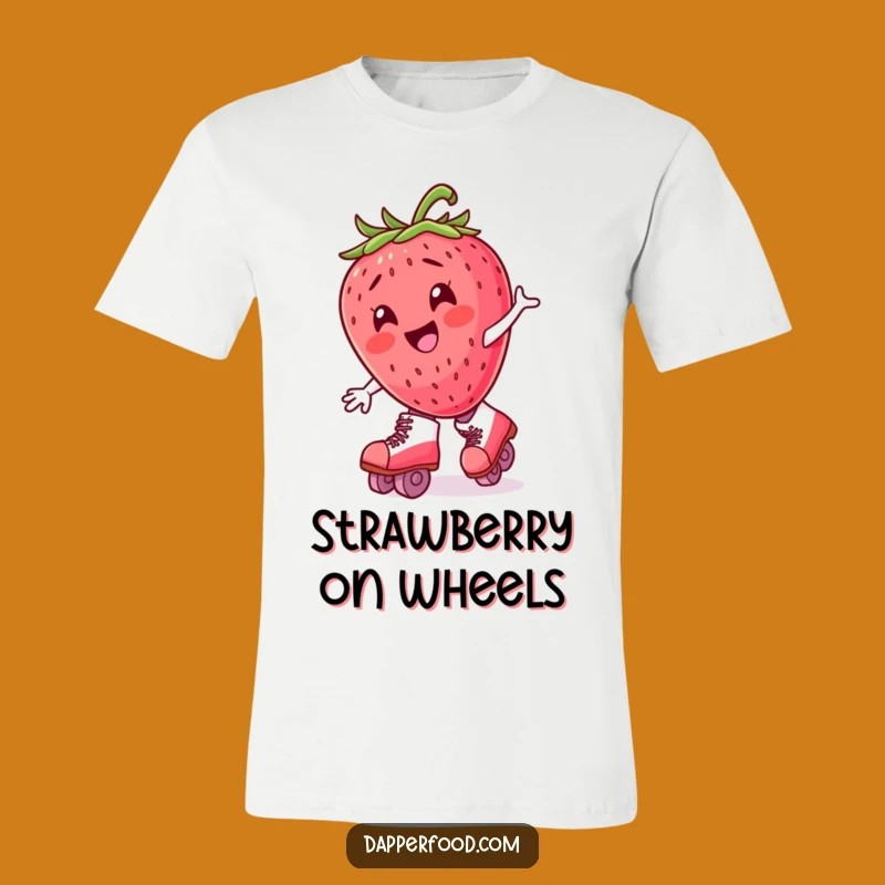 Funny Strawberry Roller Skater T-Shirt - Hilarious Cartoon Apparel for Fun Lovers