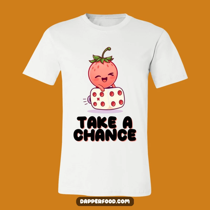 Funny Strawberry Dice T-Shirt: Take a Chance, Great Humorous Gift!