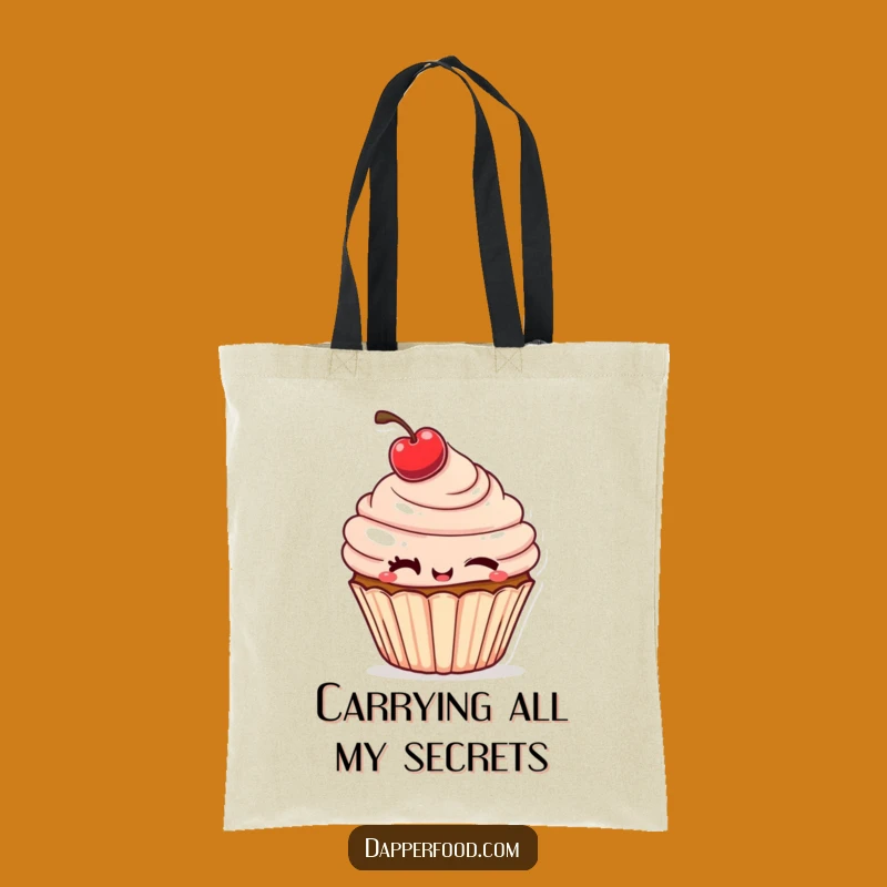 Funny Cheeky Cupcake Tote Bag: Winking Cherry Style, Your New Favorite Funny Gift!