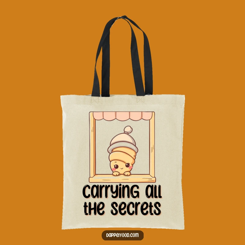 Funny Croissant Peek Tote Bag - Carry Your Goods with Humor!