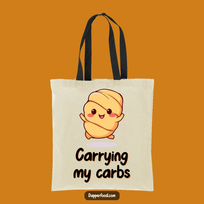 Funny Kawaii Croissant Tote Bag: Carry Happiness with This Hopping Pastry Tote Gift