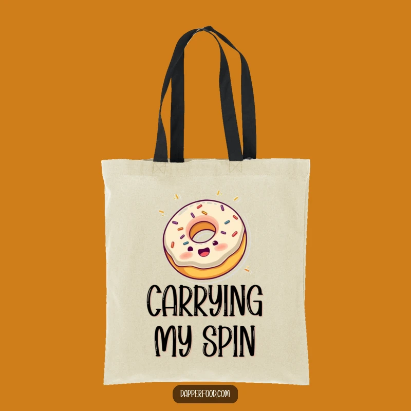 Funny Spinning Donut Tote Bag, Carry Your Joyful Treats Gift