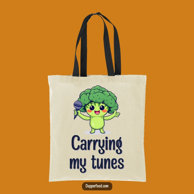 Funny Broccoli Mic Tote Bag - Carry Your Talent Anywhere!