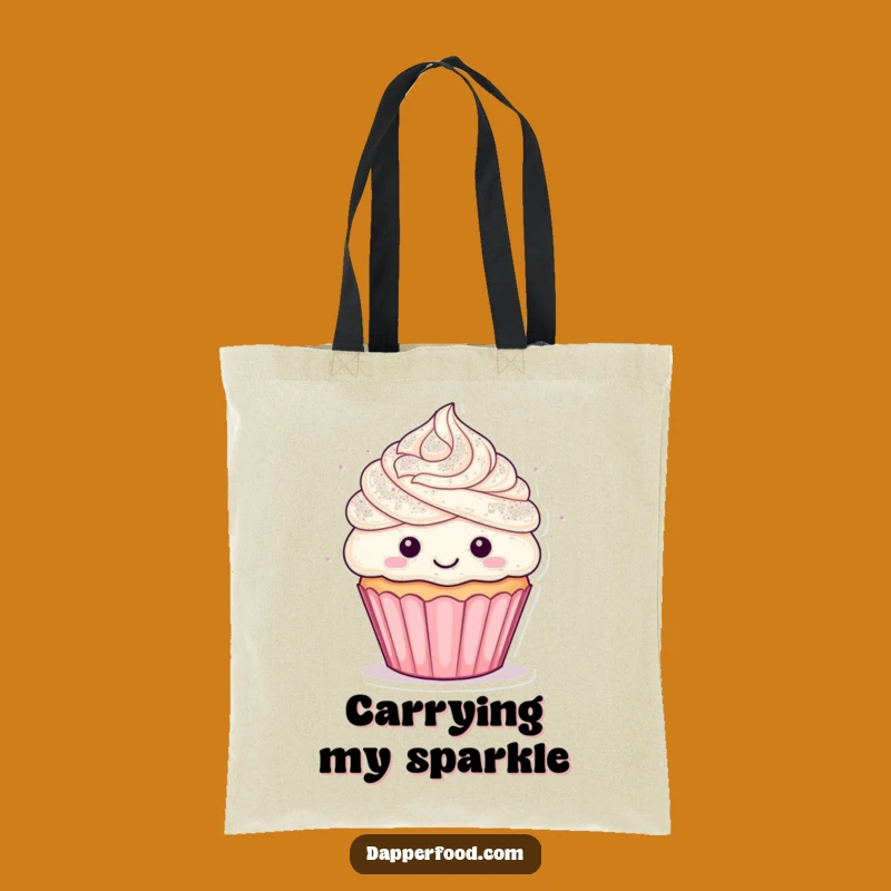Funny Cupcake Glitter Tote Bag: Carry Your Essentials with Sparkly Humor