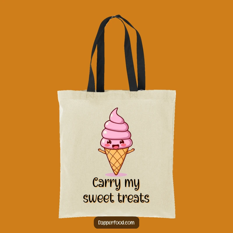 Funny Ice Cream Wobble Tote Bag: Carry Sweetness with This Joyful Character!