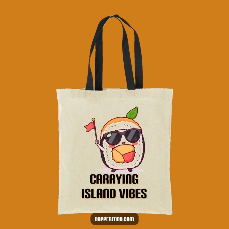 Funny Sushi Roll Sunglasses Flag Tote Bag: Carry Your Essentials with Style