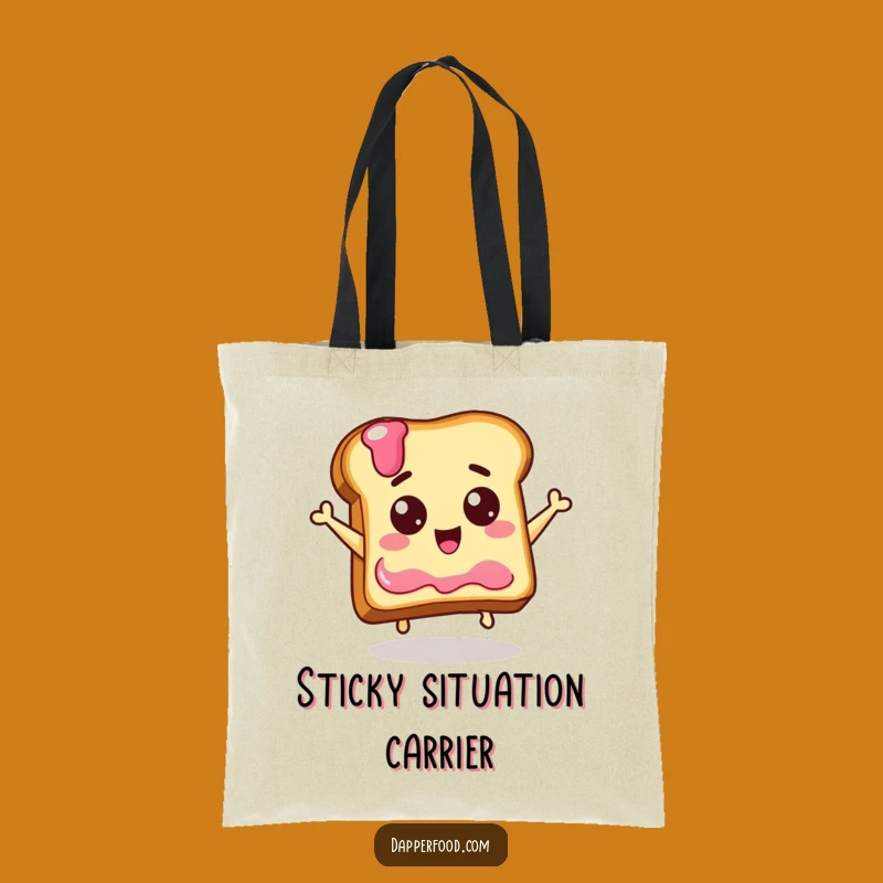Funny Toast Jumping for Jelly Tote Bag - Whimsical Cartoon Carryall, Gift